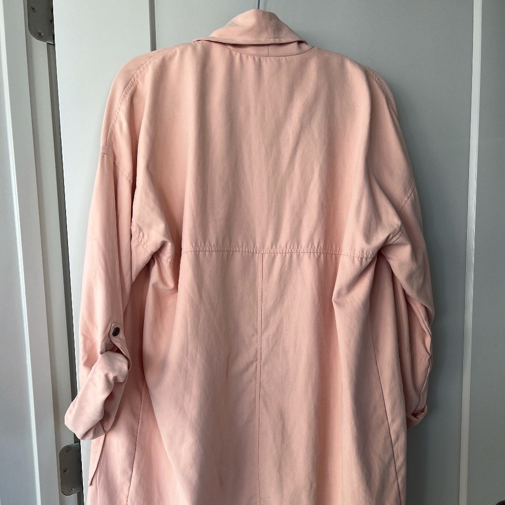 Baby pink trench style cardigan